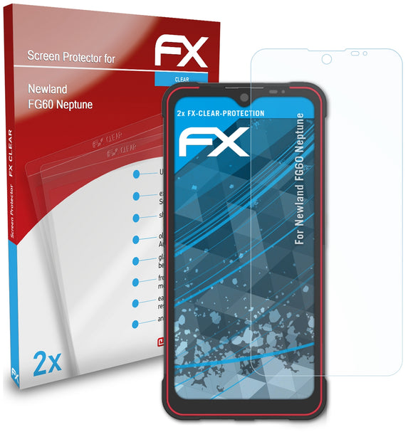 atFoliX FX-Clear Schutzfolie für Newland FG60 Neptune