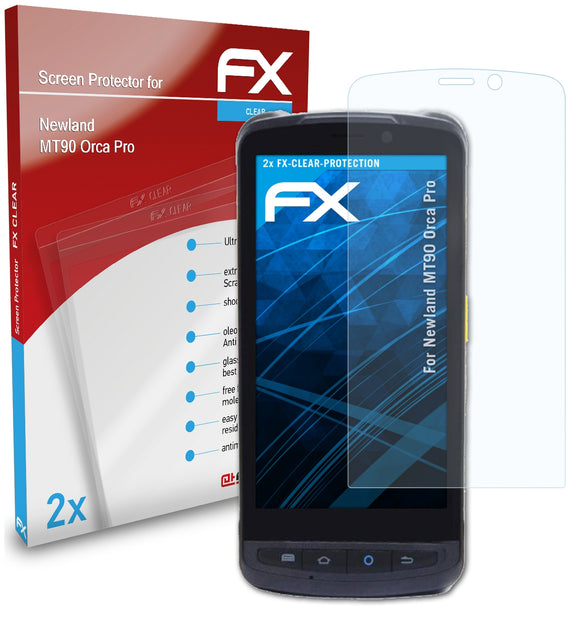 atFoliX FX-Clear Schutzfolie für Newland MT90 Orca Pro