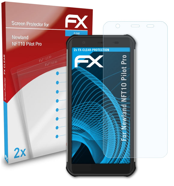 atFoliX FX-Clear Schutzfolie für Newland NFT10 Pilot Pro
