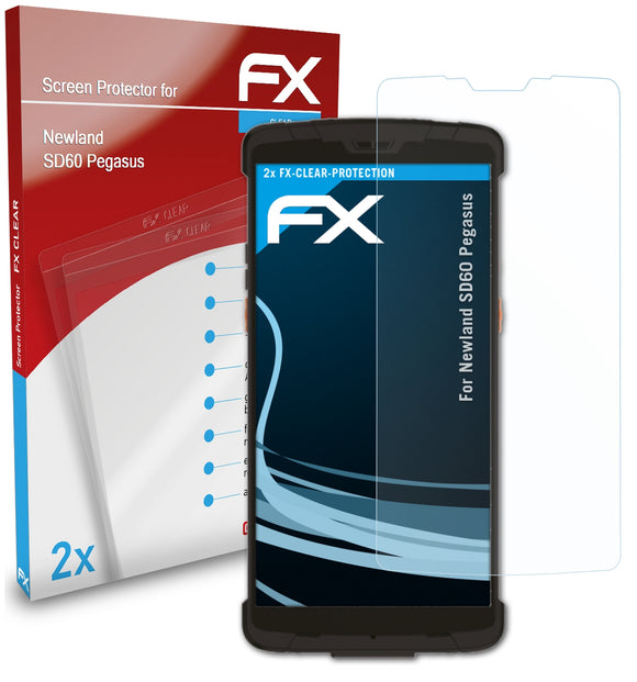 atFoliX FX-Clear Schutzfolie für Newland SD60 Pegasus