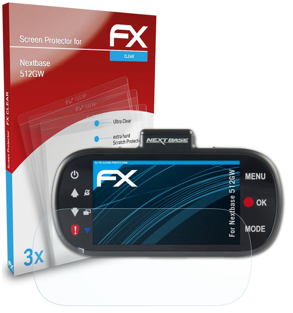 atFoliX FX-Clear Schutzfolie für Nextbase 512GW