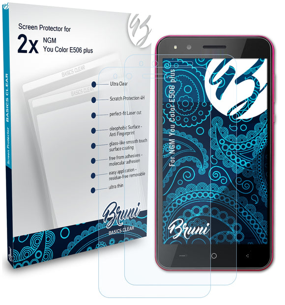 Bruni Basics-Clear Displayschutzfolie für NGM You Color E506 plus