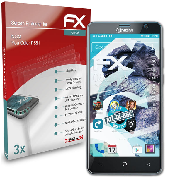 atFoliX FX-ActiFleX Displayschutzfolie für NGM You Color P551