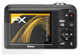 Panzerfolie atFoliX kompatibel mit Nikon Coolpix A10, entspiegelnde und stoßdämpfende FX (3X)