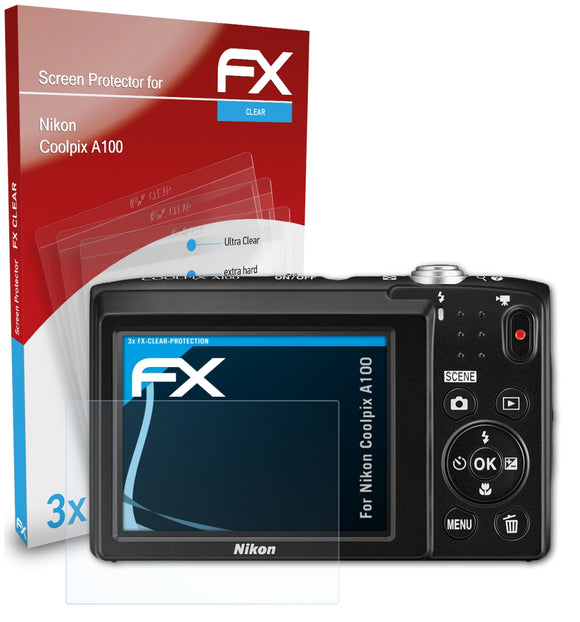 atFoliX FX-Clear Schutzfolie für Nikon Coolpix A100