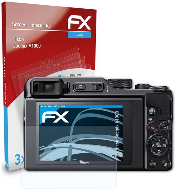 atFoliX FX-Clear Schutzfolie für Nikon Coolpix A1000