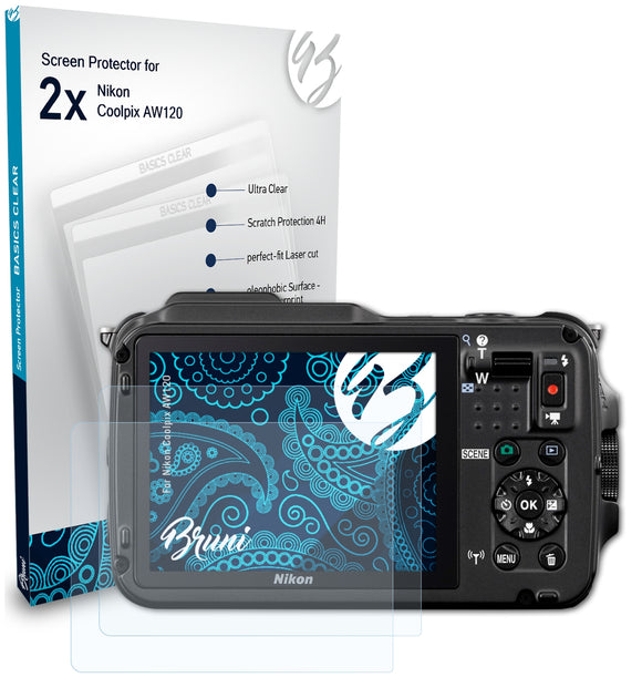 Bruni Basics-Clear Displayschutzfolie für Nikon Coolpix AW120