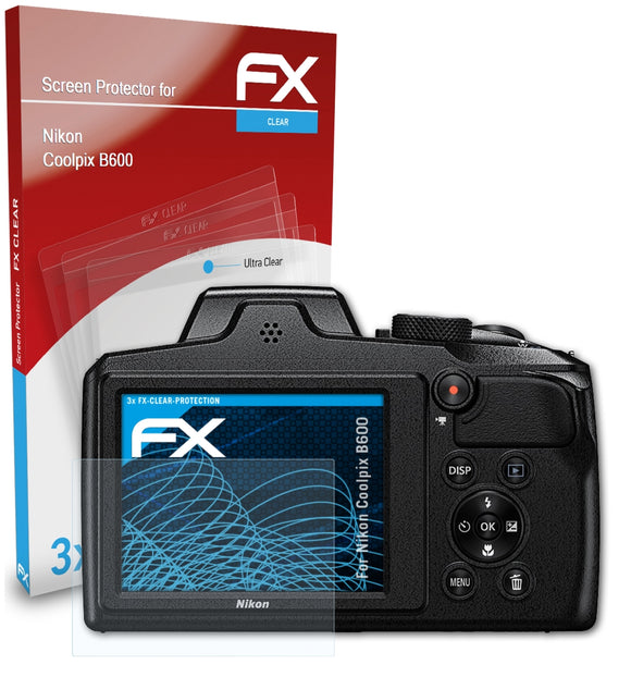 atFoliX FX-Clear Schutzfolie für Nikon Coolpix B600