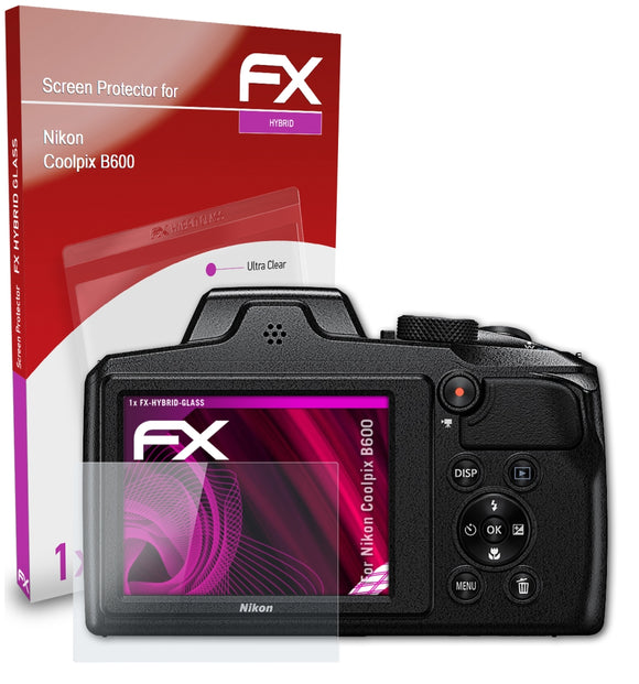 atFoliX FX-Hybrid-Glass Panzerglasfolie für Nikon Coolpix B600
