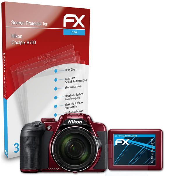 atFoliX FX-Clear Schutzfolie für Nikon Coolpix B700