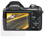 Panzerfolie atFoliX kompatibel mit Nikon Coolpix L100, entspiegelnde und stoßdämpfende FX (3X)