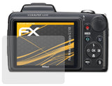 atFoliX Panzerfolie kompatibel mit Nikon Coolpix L110, entspiegelnde und stoßdämpfende FX Schutzfolie (3X)