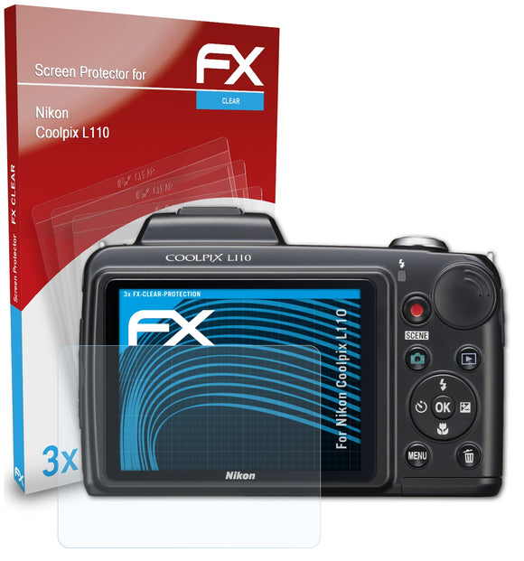 atFoliX FX-Clear Schutzfolie für Nikon Coolpix L110