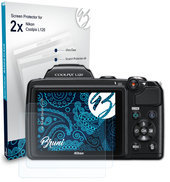 Bruni Basics-Clear Displayschutzfolie für Nikon Coolpix L120