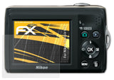 atFoliX Panzerfolie kompatibel mit Nikon Coolpix L21, entspiegelnde und stoßdämpfende FX Schutzfolie (3X)