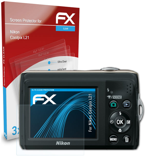 atFoliX FX-Clear Schutzfolie für Nikon Coolpix L21
