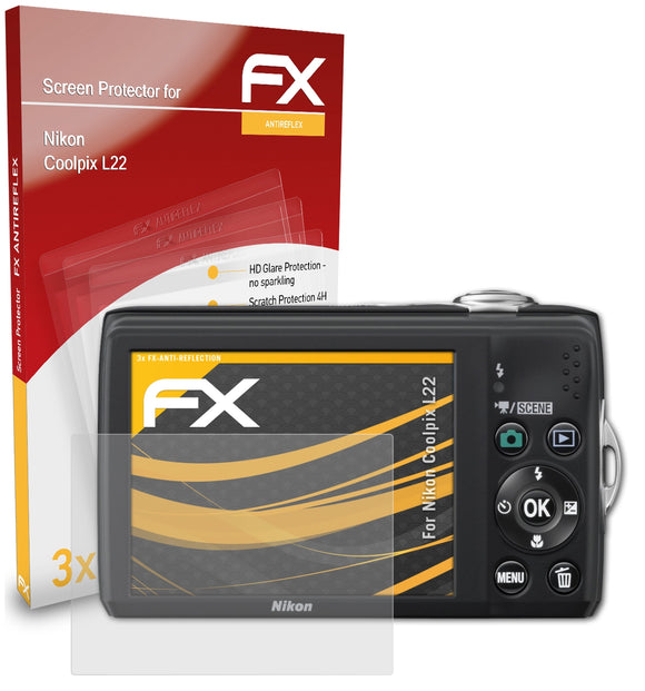 atFoliX FX-Antireflex Displayschutzfolie für Nikon Coolpix L22