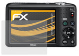 atFoliX Panzerfolie kompatibel mit Nikon Coolpix L25, entspiegelnde und stoßdämpfende FX Schutzfolie (3X)