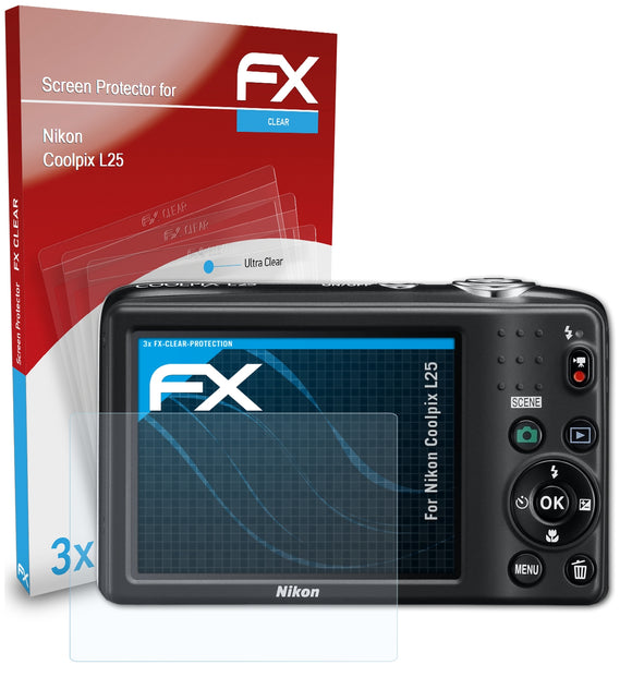 atFoliX FX-Clear Schutzfolie für Nikon Coolpix L25