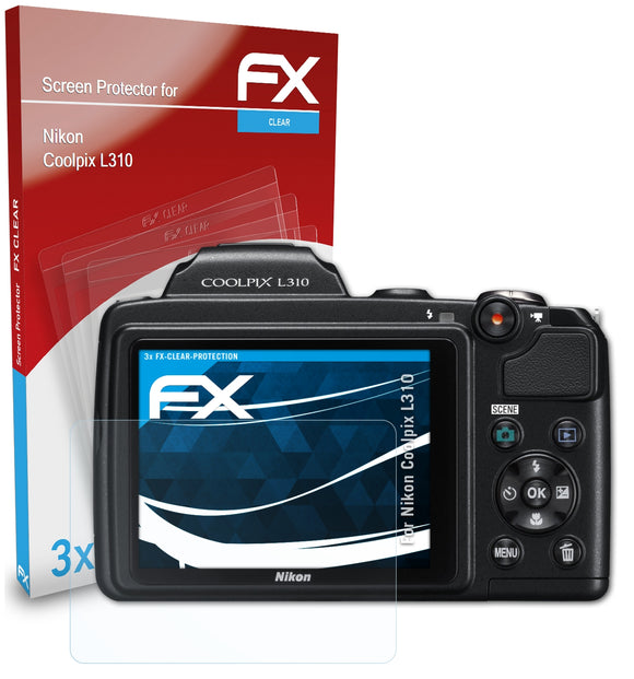 atFoliX FX-Clear Schutzfolie für Nikon Coolpix L310