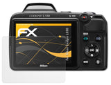 Panzerfolie atFoliX kompatibel mit Nikon Coolpix L330, entspiegelnde und stoßdämpfende FX (3X)