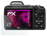 Glasfolie atFoliX kompatibel mit Nikon Coolpix L330, 9H Hybrid-Glass FX