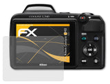 Panzerfolie atFoliX kompatibel mit Nikon Coolpix L340, entspiegelnde und stoßdämpfende FX (3X)