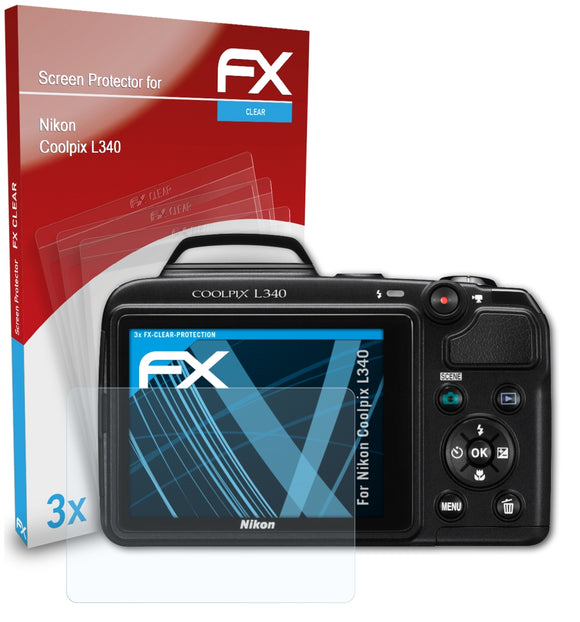 atFoliX FX-Clear Schutzfolie für Nikon Coolpix L340