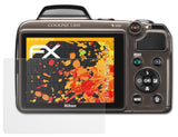 Panzerfolie atFoliX kompatibel mit Nikon Coolpix L810, entspiegelnde und stoßdämpfende FX (3X)