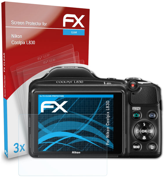 atFoliX FX-Clear Schutzfolie für Nikon Coolpix L830