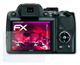Glasfolie atFoliX kompatibel mit Nikon Coolpix P100, 9H Hybrid-Glass FX
