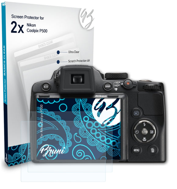 Bruni Basics-Clear Displayschutzfolie für Nikon Coolpix P500