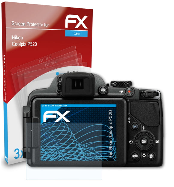 atFoliX FX-Clear Schutzfolie für Nikon Coolpix P520