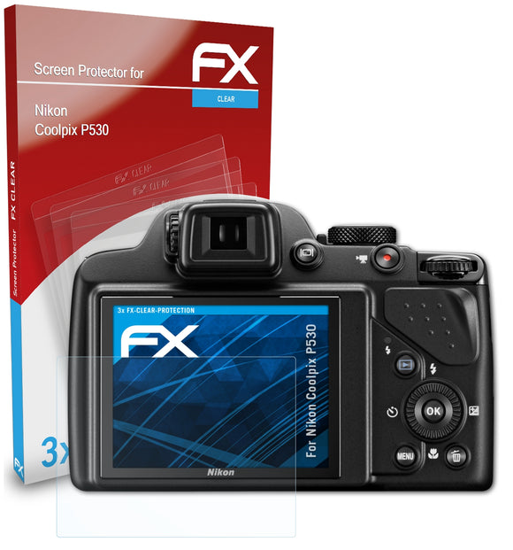 atFoliX FX-Clear Schutzfolie für Nikon Coolpix P530