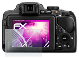 Glasfolie atFoliX kompatibel mit Nikon Coolpix P600, 9H Hybrid-Glass FX