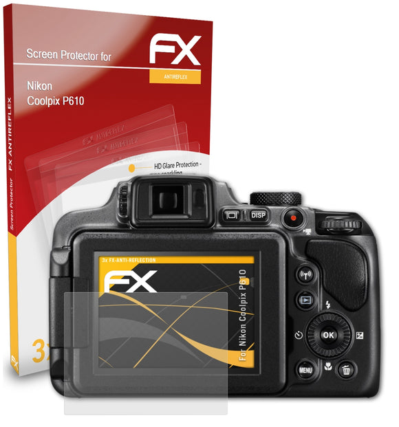 atFoliX FX-Antireflex Displayschutzfolie für Nikon Coolpix P610