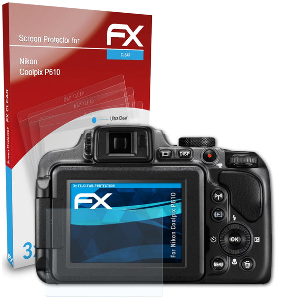 atFoliX FX-Clear Schutzfolie für Nikon Coolpix P610