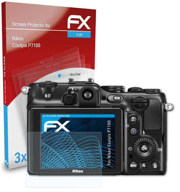 atFoliX FX-Clear Schutzfolie für Nikon Coolpix P7100