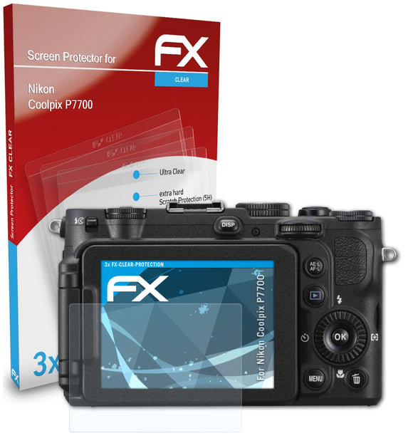 atFoliX FX-Clear Schutzfolie für Nikon Coolpix P7700