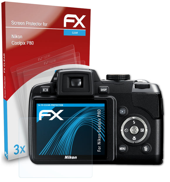 atFoliX FX-Clear Schutzfolie für Nikon Coolpix P80
