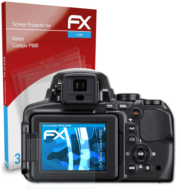 atFoliX FX-Clear Schutzfolie für Nikon Coolpix P900
