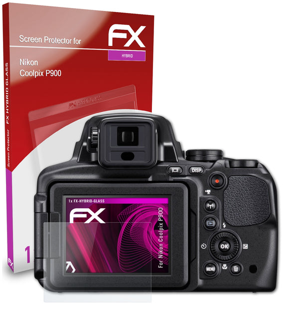 atFoliX FX-Hybrid-Glass Panzerglasfolie für Nikon Coolpix P900