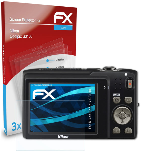 atFoliX FX-Clear Schutzfolie für Nikon Coolpix S3100
