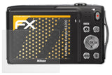 Panzerfolie atFoliX kompatibel mit Nikon Coolpix S3200, entspiegelnde und stoßdämpfende FX (3X)