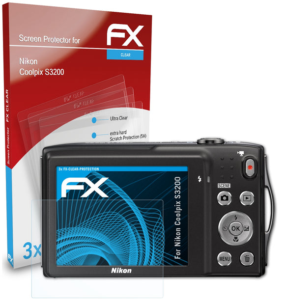 atFoliX FX-Clear Schutzfolie für Nikon Coolpix S3200