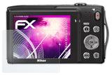 Glasfolie atFoliX kompatibel mit Nikon Coolpix S3200, 9H Hybrid-Glass FX