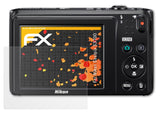 Panzerfolie atFoliX kompatibel mit Nikon Coolpix S3700, entspiegelnde und stoßdämpfende FX (3X)