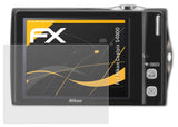 Panzerfolie atFoliX kompatibel mit Nikon Coolpix S4000, entspiegelnde und stoßdämpfende FX (3X)