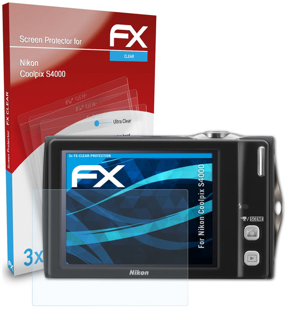atFoliX FX-Clear Schutzfolie für Nikon Coolpix S4000