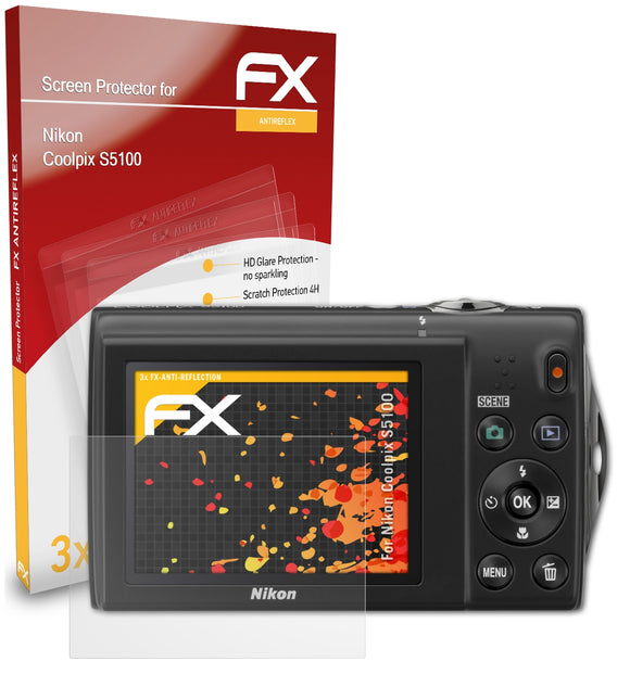 atFoliX FX-Antireflex Displayschutzfolie für Nikon Coolpix S5100